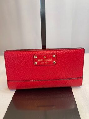 Kate Spade Stacy Street Red Leather Bifold Wallet